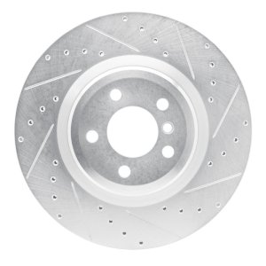 BMW ALPINA B7 Brake Rotor (1) - Rear Right - R1 Concepts - Drilled & Slotted - Silver - `09-`19